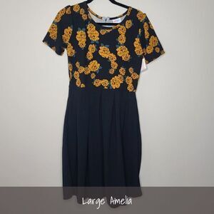 LuLaRoe Amelia Large Floral Black NEW